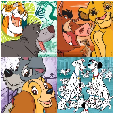 Puzzle 4w1 Bohaterowie bajek Disneya Educa