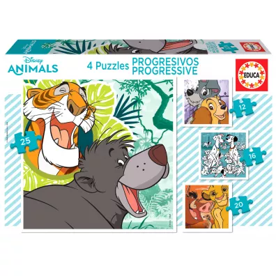 Puzzle 4w1 Bohaterowie bajek Disneya Educa