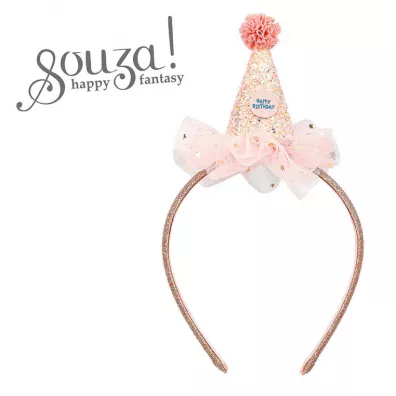 Souza! Opaska urodzinowa z miniczapeczk rowo-zota