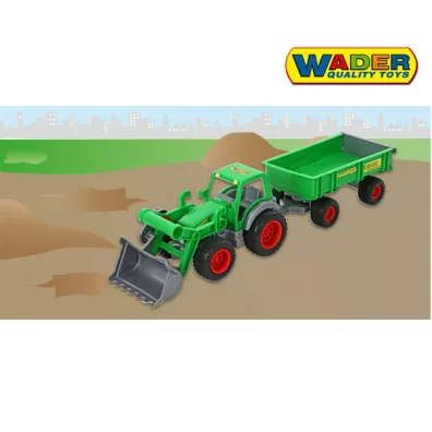 Wader-Polesie 8817 Farmer technic traktor+adowarka z przyczep w siatce