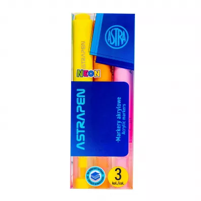 Astra Markery tr�jk�tne akrylowe pen Neon 3 kolory