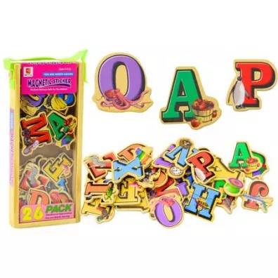 Magnesy drewniane Literki LeanToys