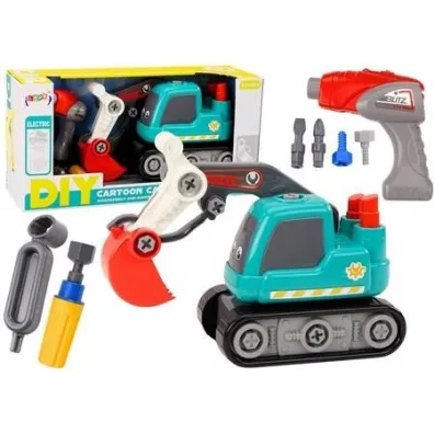 Koparka g�sienicowa kresk�wkowa DIY turkusowa LeanToys