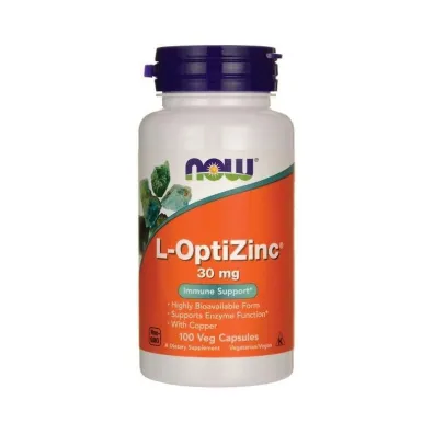 Now Foods L-OptiZinc 30 mg - suplement diety 100 kaps.