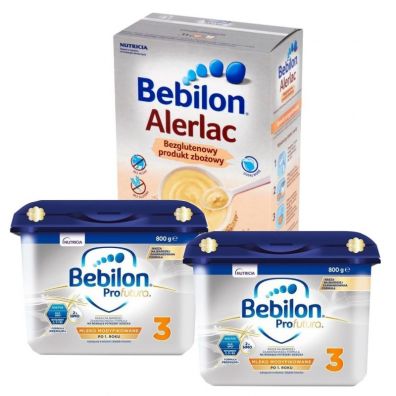 Bebilon Profutura 3 Mleko modyfikowane po 1. roku + Alerlac Bezglutenowy produkt zboowy po 4 miesicu Zestaw 2 x 800 g + 400 g