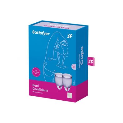 Satisfyer Feel Confident Menstrual Cup zestaw kubeczkw menstruacyjnych Lila 15 ml + 20 ml