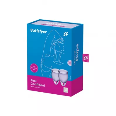 Satisfyer Feel Confident Menstrual Cup zestaw kubeczk�w menstruacyjnych Lila 15 ml + 20 ml