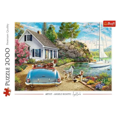 Puzzle 2000 el. Wakacyjna przysta� Trefl