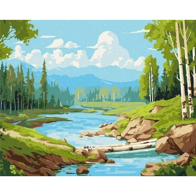 Ideyka Malowanie po numerach - W brzozowym gaju 40x50cm