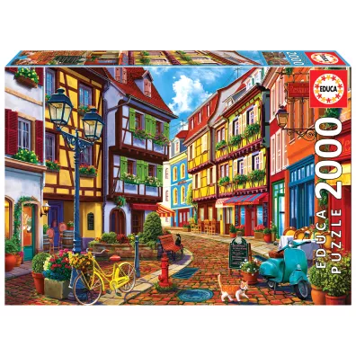 Puzzle 2000 el. Kolorowa uliczka Educa