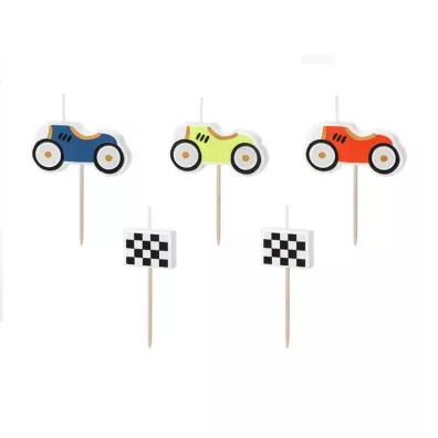 PartyDeco �wieczki urodzinowe Autka 2-3cm