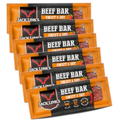Jack Links Suszona woowina baton Beef Bar Sweet&Hot Zestaw 6 x 22.5 g