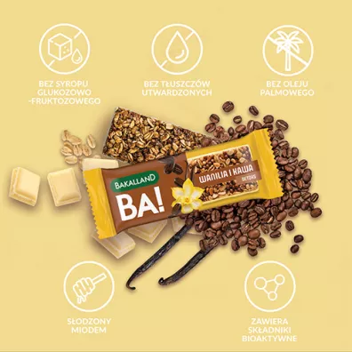 Bakalland Baton BA!lans Waniliowe Cappuccino 38 g