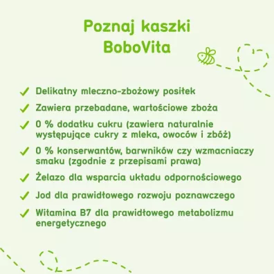 BoboVita Porcja Zb Kaszka mleczna 7 zb zboowo-jaglana owocowa po 8. miesicu 210 g