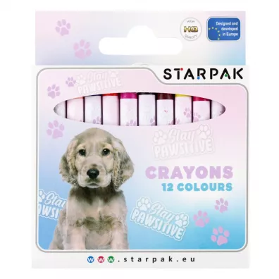 Kredki woskowe 12 kolor�w Doggy STARPAK 532174 12 szt.