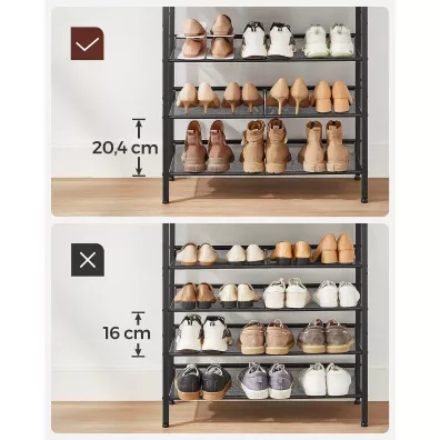 Songmics Szafka na buty rustykalna 5 poziomw