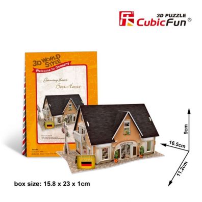 Puzzle 3D 42 el. Domki wiata Niemcy Beer House Cubic Fun