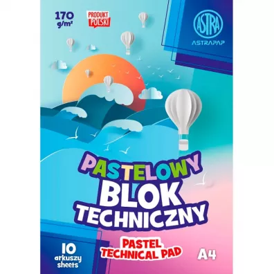 Astra Blok kolorowy barwiony w masie A4 170g, 10 arkuszy