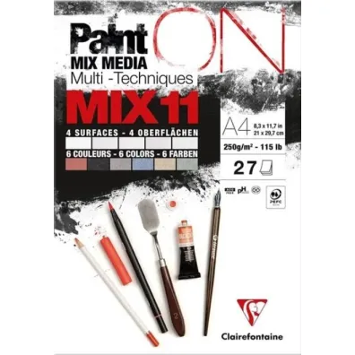 Clairefontaine Blok A4 papier�w mix11 250g 27ark