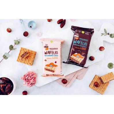 Super Fudgio Zestaw Wafelki z kremem: kakaowo-orzechowe, s�odzone daktylem 2 x 120 g Bio