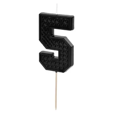 PartyDeco �wieczka urodzinowa 5 czarna 6cm