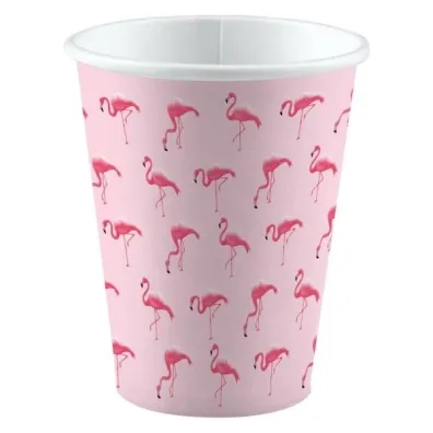 Amscan Kubki papierowe flamingi 250ml