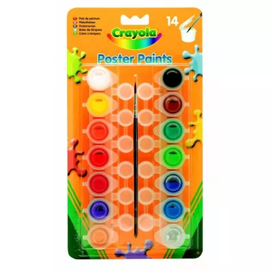 Crayola Farby plakatowe + p�dzel 14 kolor�w