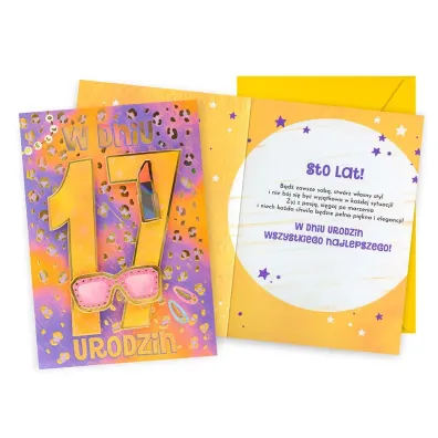 Kukartka Karnet Urodziny 17