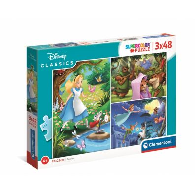 Puzzle 3 x 48 el. Supercolor. Disney Classic Clementoni