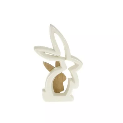 Adar Figurka zaj�c eko ceramika+drewno 14x5x22cm