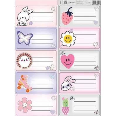 Beniamin Naklejki na zeszyty No Name - Dziewczynka 10 szt.