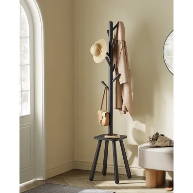 Songmics Czarny wieszak na ubrania z pk 170,5 cm