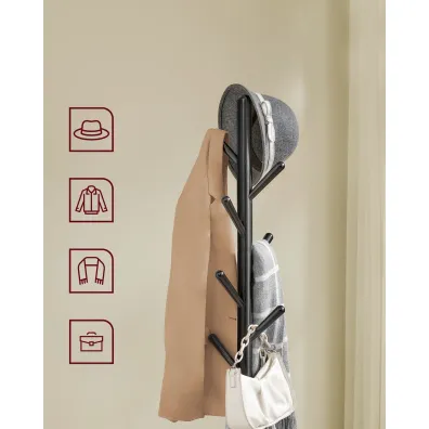 Songmics Czarny wieszak na ubrania z pk 170,5 cm