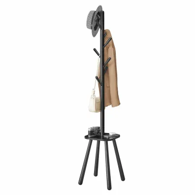 Songmics Czarny wieszak na ubrania z pk 170,5 cm