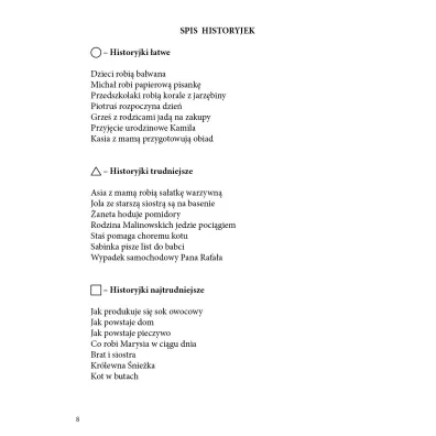 8-elementowe historyjki obrazkowe