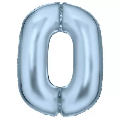 Amscan Balon foliowy cyfra 0 pastelowa niebieska 86cm