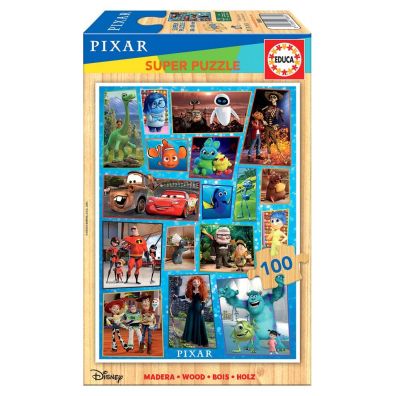 Puzzle drewniane 100 el. Bohaterowie bajek Disney/Pixar Educa