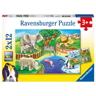 Puzzle 2x12 el. Zwi�ta w zoo Ravensburger