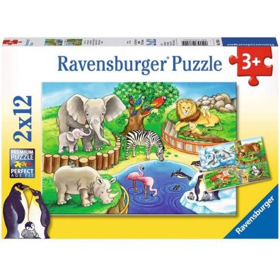 Puzzle 2 x 12 el. Zwita w zoo Ravensburger