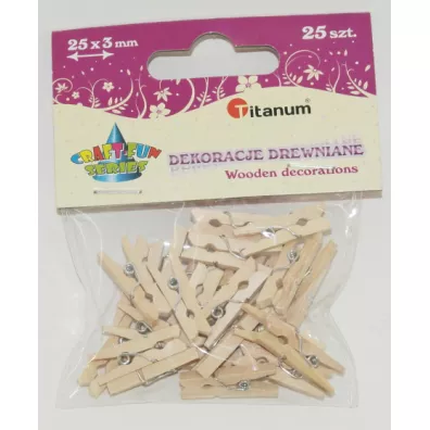 Titanum Klamerki drewniane naturalne 25 szt.