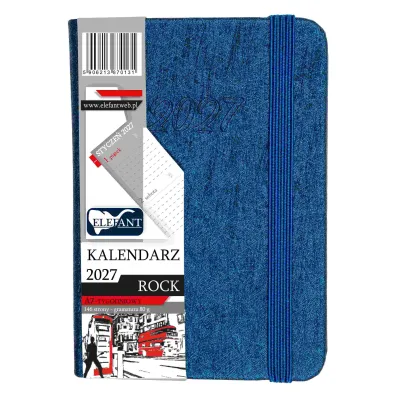 Kalendarz 2027 Rock A7 tygodniowy granatowy