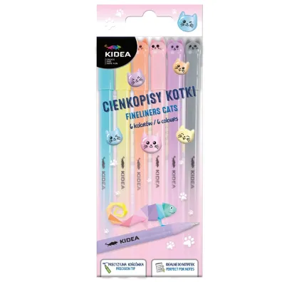 Derform Cienkopisy Kidea - Kotki, 6 kolor�w