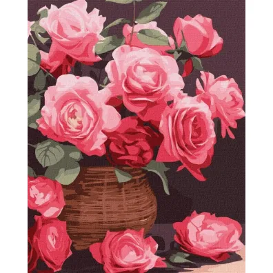 Ideyka Malowanie po numerach z ram� - Kolorowe r�e 40x50cm