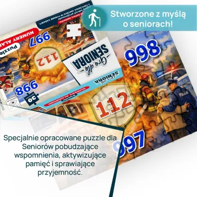 GRA DLA SENIORA PUZZLE NUMERY ALARMOWE Kangur