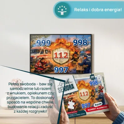 GRA DLA SENIORA PUZZLE NUMERY ALARMOWE Kangur