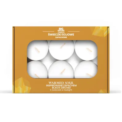 Big Nature �wieczki sojowa zapachowa tealight WARMED SOUL/Black Or. 6 szt.
