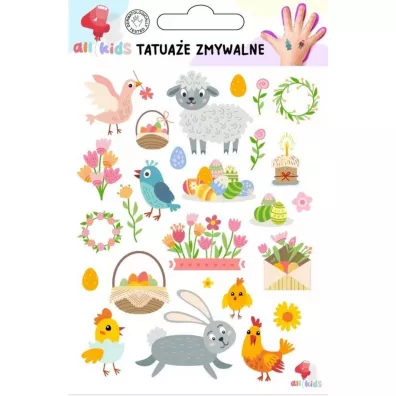 Tatuae zmywalne dla dzieci Wielkanoc 1 All4Kids