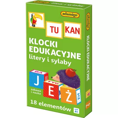 Klocki obrazkowe 18 El Litery/Sylaby ADAMIGO 7066