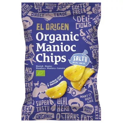 El Origen Chipsy z manioku solone bezglutenowe 60 g Bio
