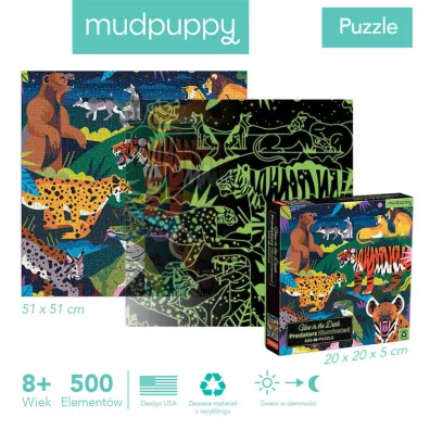 Puzzle rodzinne wiecce w ciemnoci 500 el. Drapieniki Mudpuppy